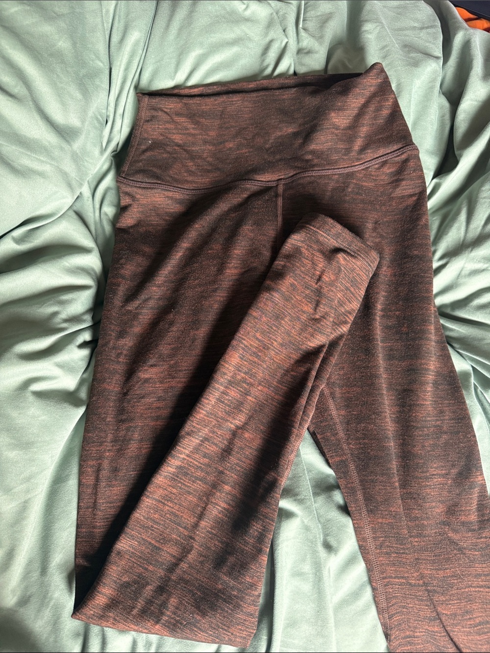 Crop Shop Boutique High-Waisted Heathered Rust Athletic Leggings